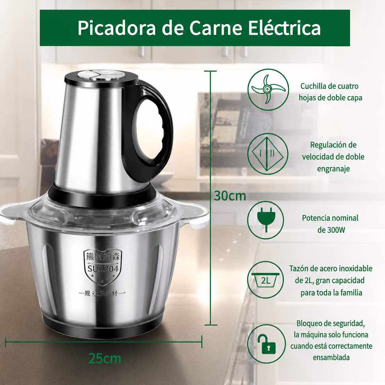Picadora Eléctrica Multifuncional