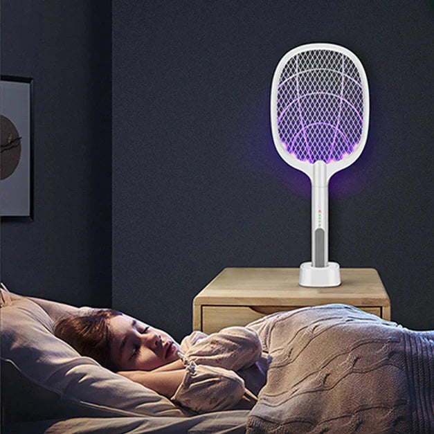 Raqueta Eléctrica Recargable Mata Moscas e Insectos